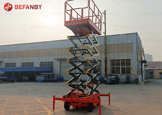 Steerable hand operated scissor lifting table